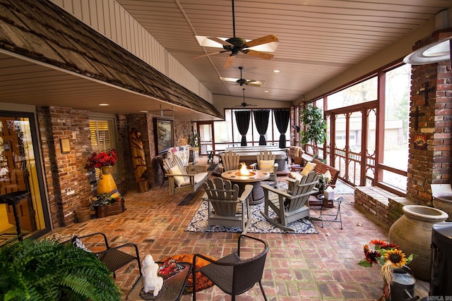 view of patio with ceiling fan