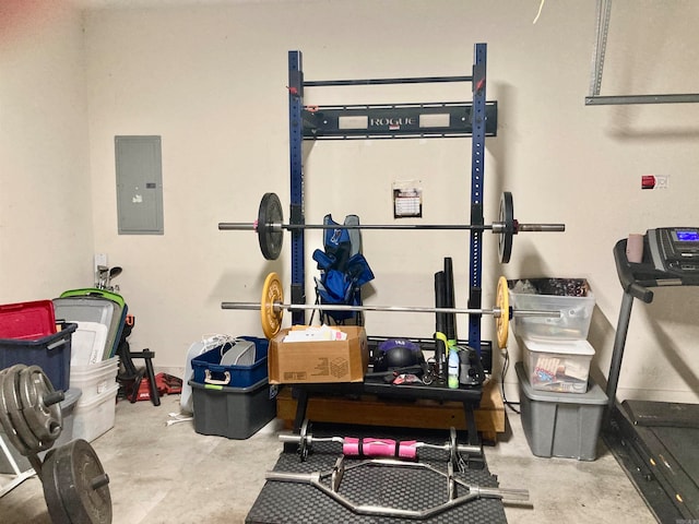 storage room featuring electric panel