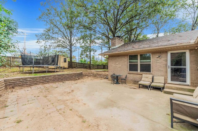 view of patio with a trampoline