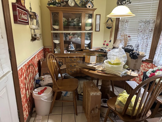 view of tiled dining space