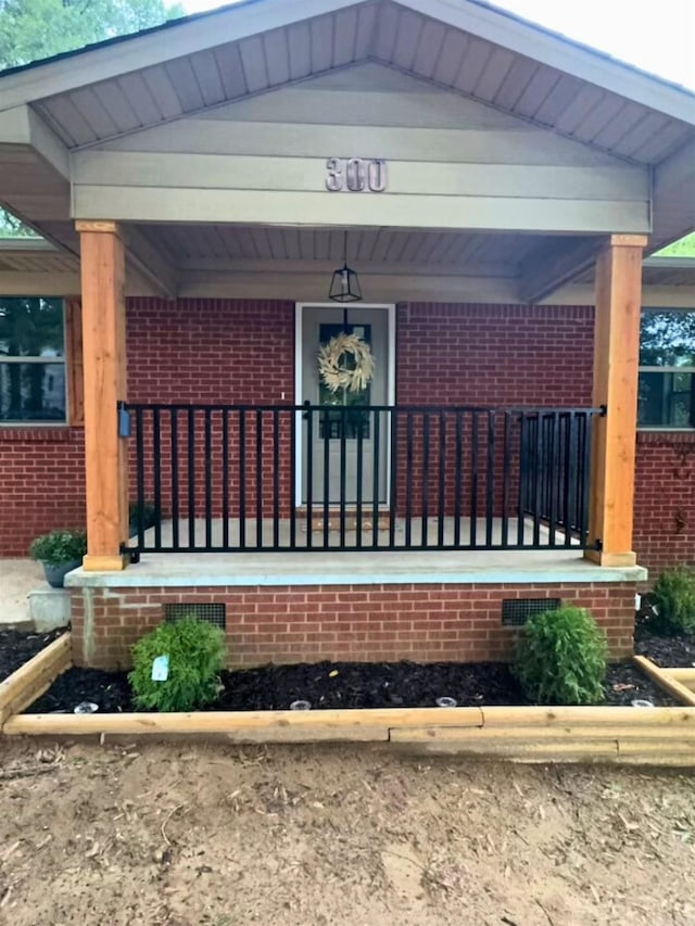 exterior space with a porch