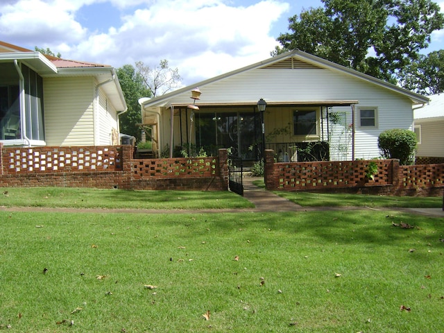 exterior space featuring a yard