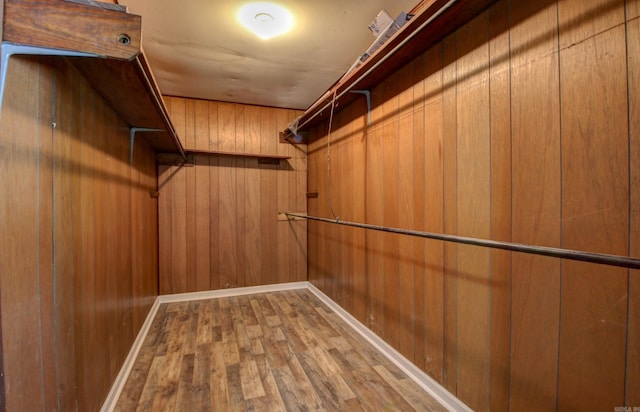 walk in closet featuring wood-type flooring