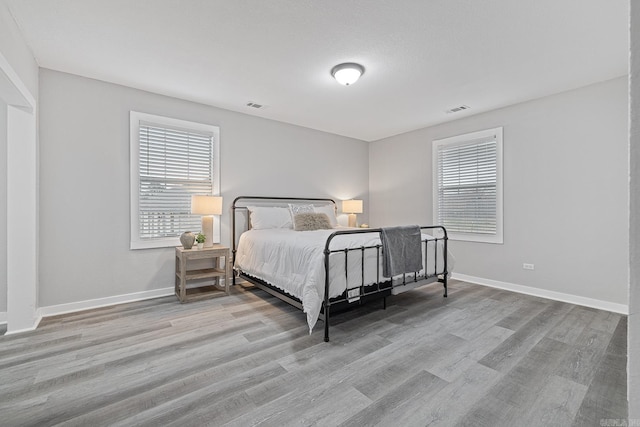 bedroom featuring light hardwood / wood-style flooring