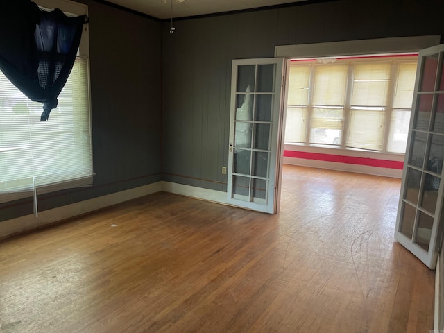 spare room with wood-type flooring