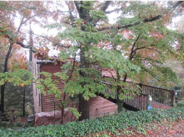 view of yard featuring a deck