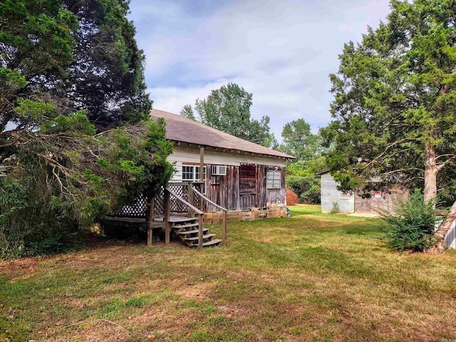 view of yard featuring a deck