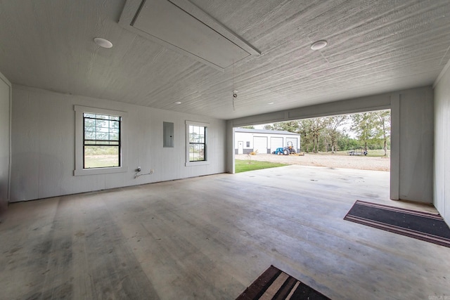 garage with electric panel