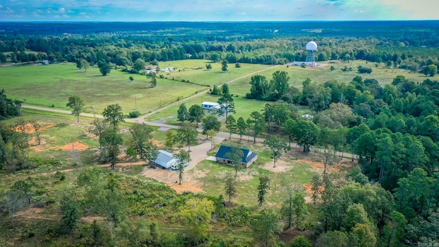 aerial view with a rural view