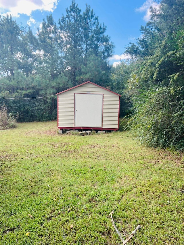 exterior space with a storage unit