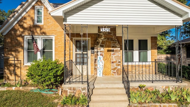 view of front of property with a porch