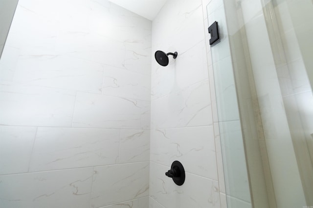 interior details with tiled shower