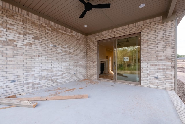 view of patio / terrace with ceiling fan