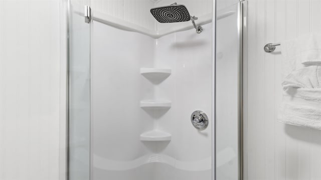 interior details with walk in shower