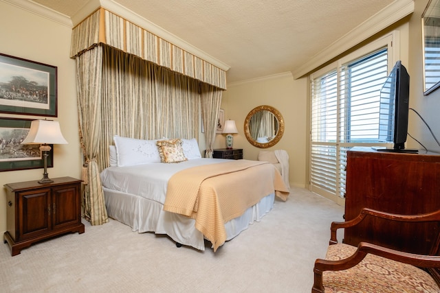 1 Treetops Unit & 1103, Little Rock, AR 72202 - bedroom with crown molding, light carpet, and a textured ceiling