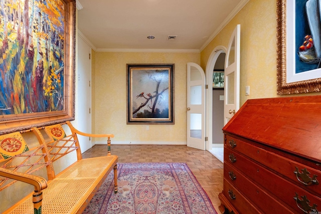1 Treetops Unit & 1103, Little Rock, AR 72202 - sitting room featuring arched walkways and crown molding