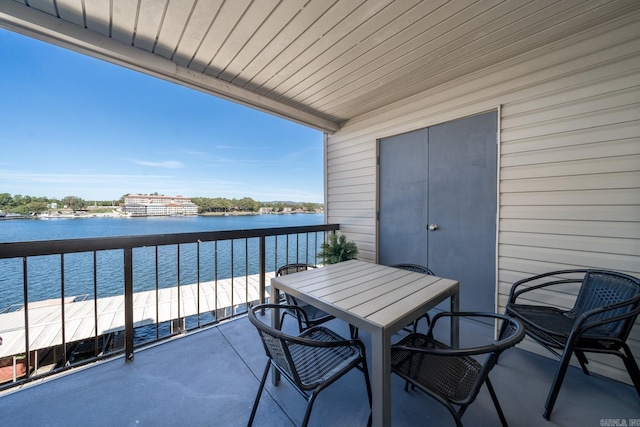 balcony with a water view