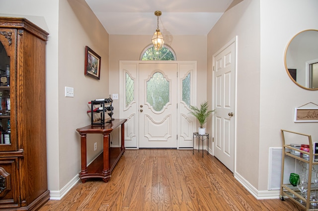 entryway featuring light hardwood / wood-style floors