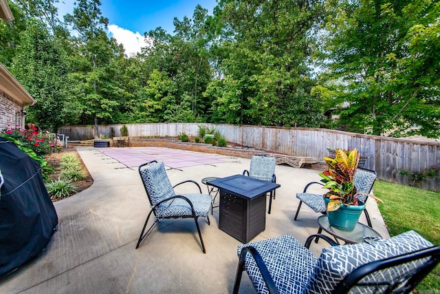 view of patio featuring grilling area