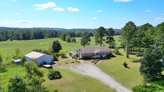 bird's eye view featuring a rural view