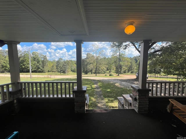 view of yard featuring a wooden deck