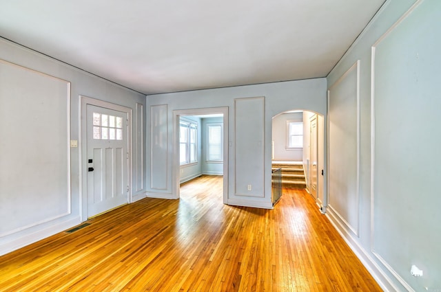 foyer entrance featuring light hardwood / wood-style flooring