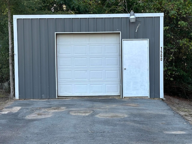 view of garage