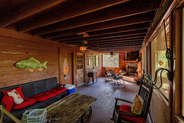 view of patio / terrace with ceiling fan