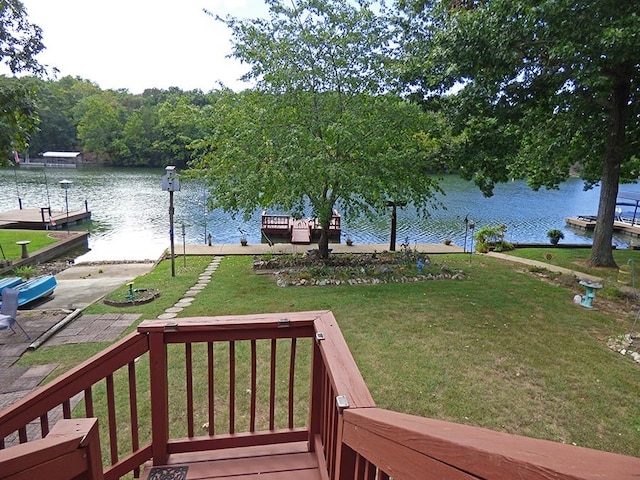 property view of water with a boat dock