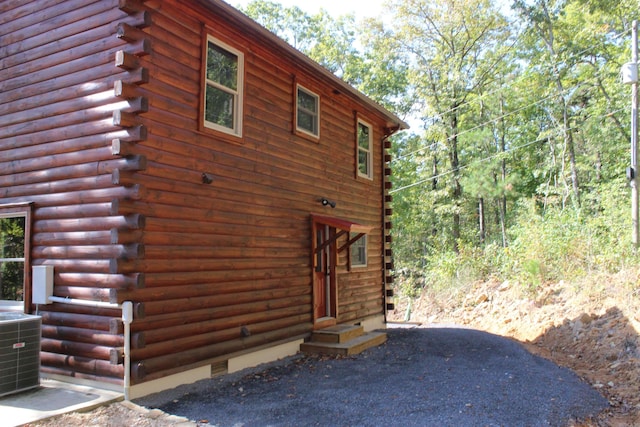 view of home's exterior featuring central AC