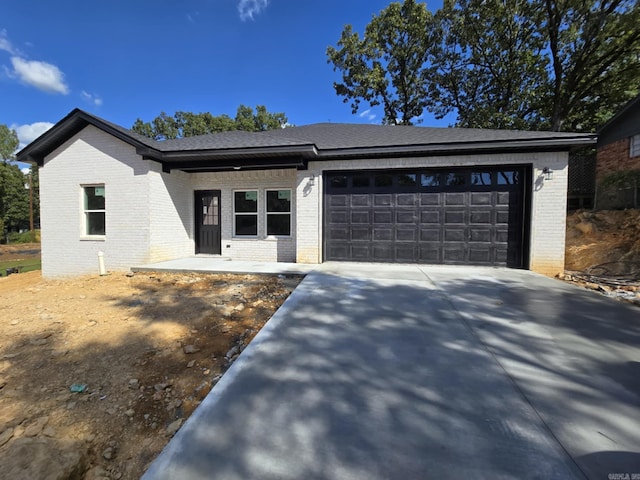 prairie-style house with a garage