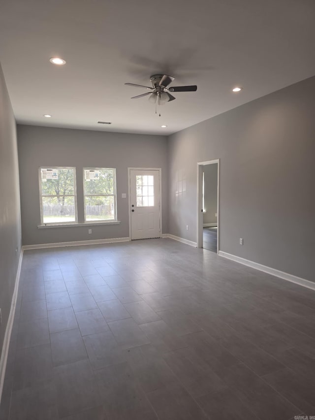 spare room featuring ceiling fan