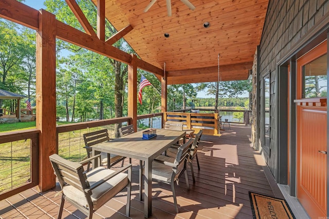 deck featuring a gazebo