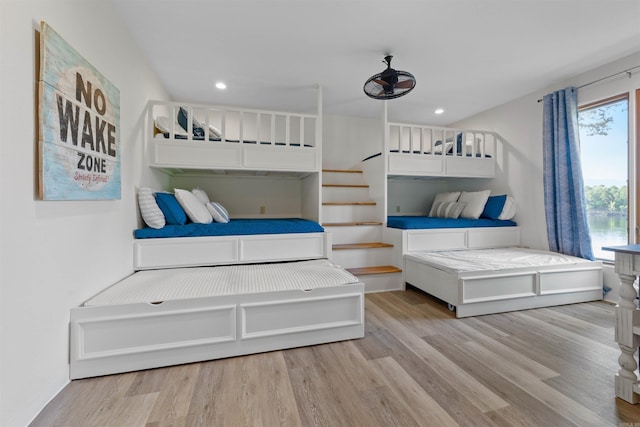 bedroom featuring light hardwood / wood-style flooring