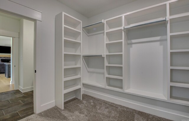 spacious closet with wood-type flooring