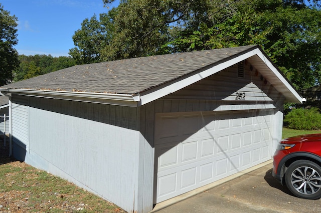 view of garage