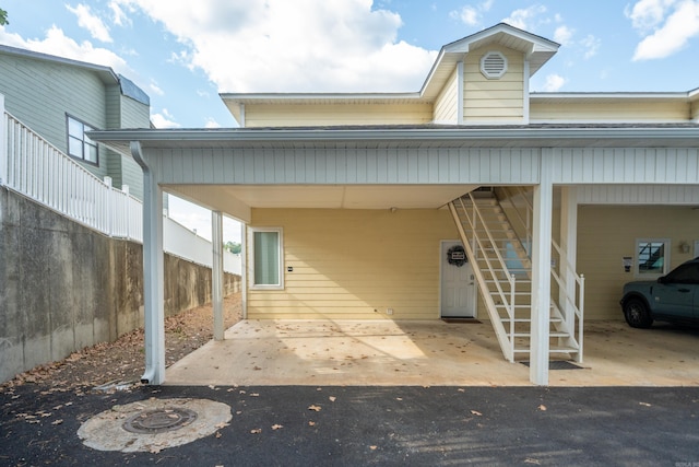 view of car parking with a carport