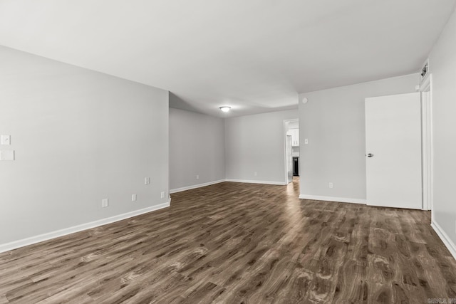 empty room with dark wood-type flooring