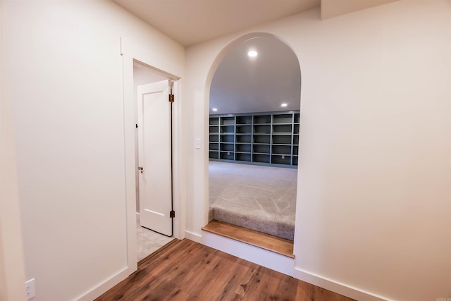 corridor featuring light hardwood / wood-style floors