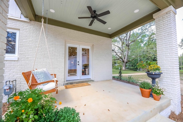 view of patio / terrace with ceiling fan