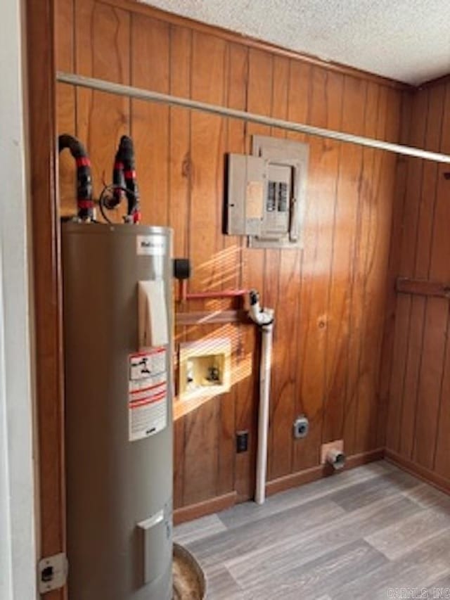 utilities with electric panel and electric water heater