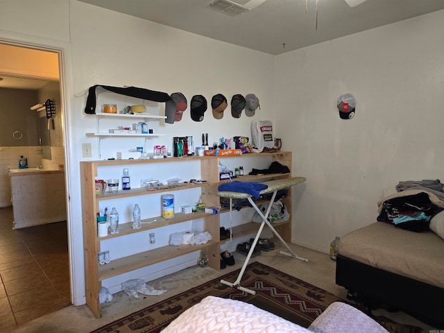 view of tiled bedroom