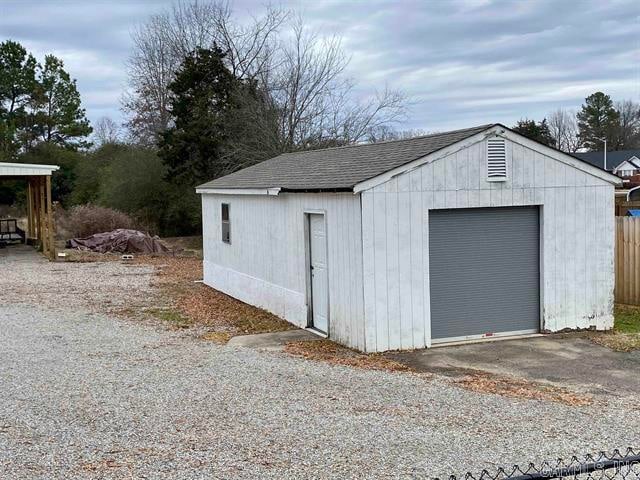 view of outdoor structure featuring a garage