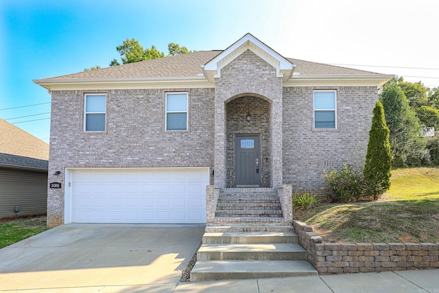 view of front of house with a garage