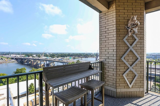 balcony with a water view