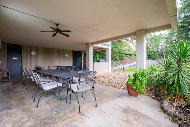 view of patio / terrace with ceiling fan