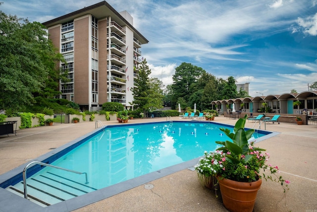 view of pool with a patio area