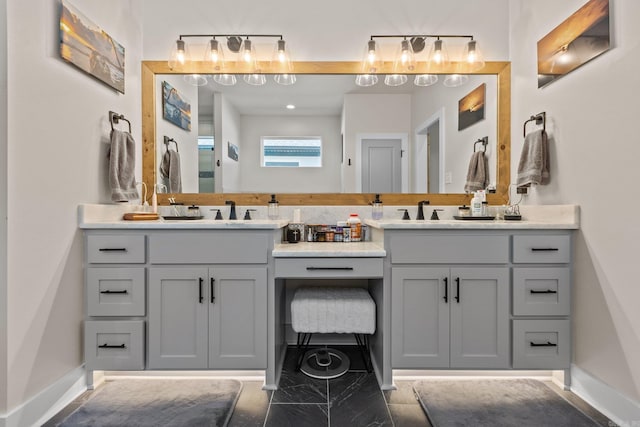 bathroom featuring tile patterned floors and vanity