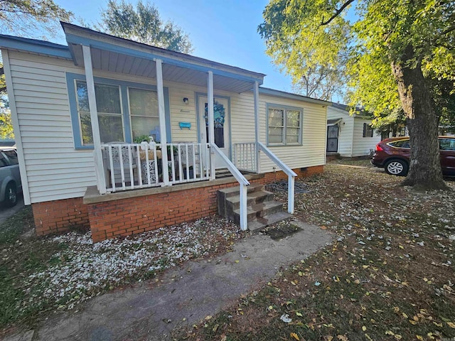 view of front facade featuring a porch