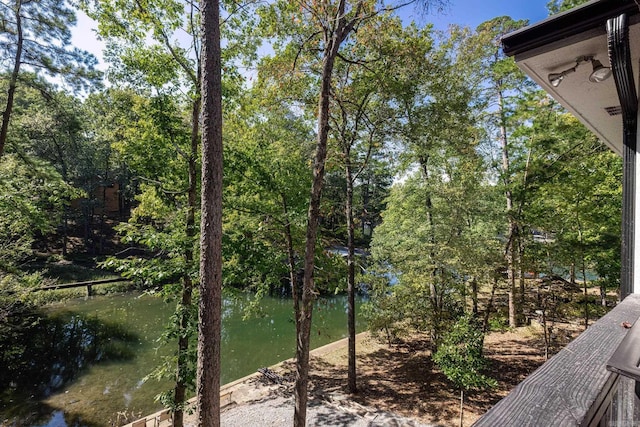 view of landscape featuring a water view